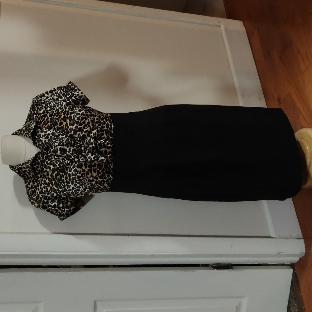🐆Leopard Black Ruffle Dress